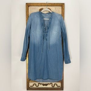Splendid Adelise Lace-up Chambray Shirtdress
